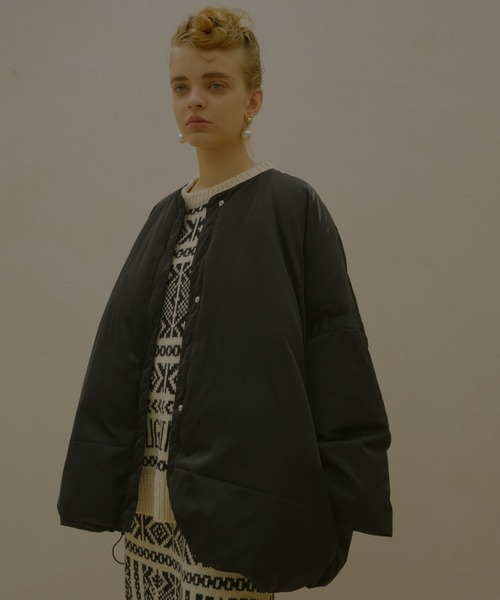 manana suerte(マニャーナスエルテ)の「オーバーサイズ中綿ダウンジャケット(ダウンジャケット/コート・レディース・ブラック/カーキ・FREE)」の4枚目の写真