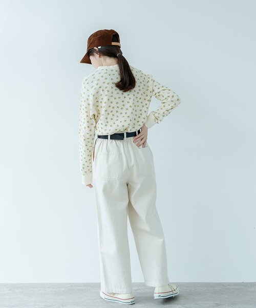 PAR ICI（パーリッシィ）の「コーマワッフル 長袖クルーネック小花柄