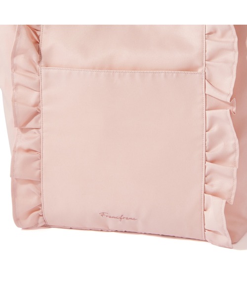 Francfranc(フランフラン)の「ロゴ レジャーバッグ フリル ピンク(トートバッグ・レディース・ピンク・FREE)」の2枚目の写真