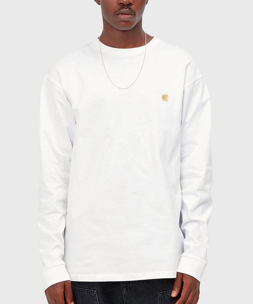 Carhartt WIP(カーハートダブリューアイピー)の「Carhartt WIP/カーハートダブリューアイピーL/S CHASE T-SHIRT ルーズシルエット I026392(Tシャツ/カットソー・メンズ・ホワイト/ブラック/ダークグリーン・L/XL/M/S)」の8枚目の写真