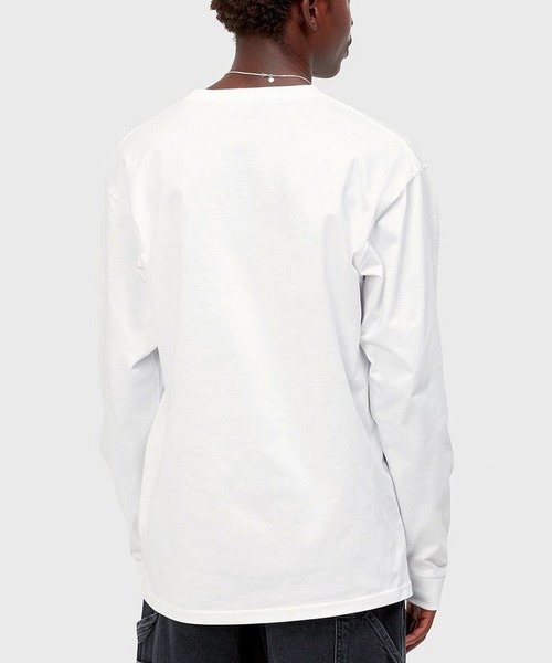 Carhartt WIP(カーハートダブリューアイピー)の「Carhartt WIP/カーハートダブリューアイピーL/S CHASE T-SHIRT ルーズシルエット I026392(Tシャツ/カットソー・メンズ・ホワイト/ブラック/ダークグリーン・L/XL/M/S)」の9枚目の写真