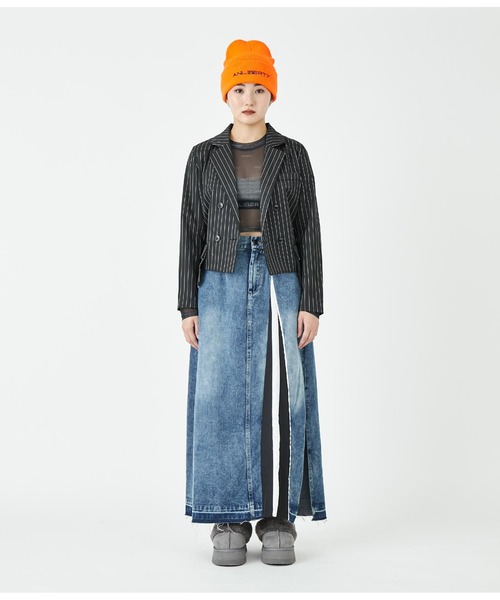 D&G ディーアンドジー ウール混 ピンストライプ セットアップ 正規品認証 セール】ピンストライプクロップドジャケット【セットアップ対応