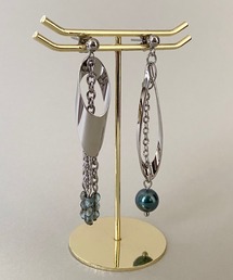 【Le scale】メタル×ビーズの大ぶりアシンメトリーピアス