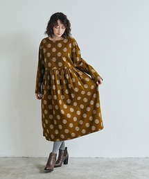 NARU FACTORY | コーデュロイドットワンピース(ワンピース)