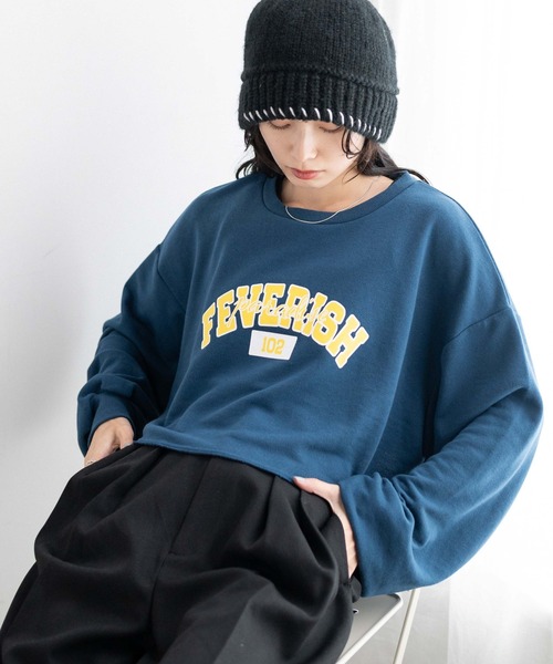 WEGO（ウィゴー）の「WEGO/ヴィンテージライクショートスウェット（スウェット・レディース・スミクロ/その他1/オフホワイト/杢グレー/ホワイト系その他/その他3/ネイビー/その他2/その他5/その他4/その他6/ブルー/その他7/その他9/グリーン/その他8・FREE）」の7枚目の写真