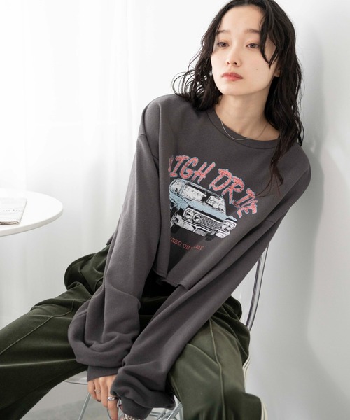 WEGO（ウィゴー）の「WEGO/ヴィンテージライクショートスウェット（スウェット・レディース・スミクロ/その他1/オフホワイト/杢グレー/ホワイト系その他/その他3/ネイビー/その他2/その他5/その他4/その他6/ブルー/その他7/その他9/グリーン/その他8・FREE）」の13枚目の写真