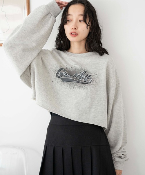 WEGO（ウィゴー）の「WEGO/ヴィンテージライクショートスウェット（スウェット・レディース・スミクロ/その他1/オフホワイト/杢グレー/ホワイト系その他/その他3/ネイビー/その他2/その他5/その他4/その他6/ブルー/その他7/その他9/グリーン/その他8・FREE）」の15枚目の写真