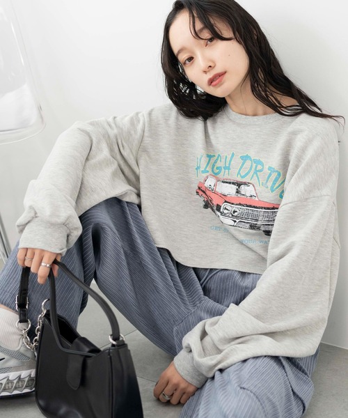 24aw H BEAUTY&YOUTH ヴィンテージライクショートスウェット