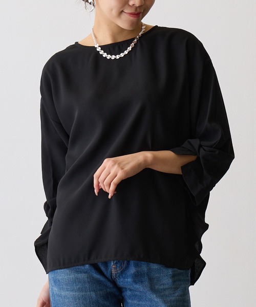 OWLSPALE（オールズペール）の「サイドフリルブラウス（シャツ/ブラウス・レディース・マスタード/ブラック/ホワイト・FREE）」の3枚目の写真