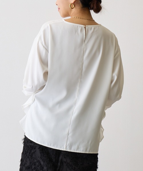 OWLSPALE（オールズペール）の「サイドフリルブラウス（シャツ/ブラウス・レディース・マスタード/ブラック/ホワイト・FREE）」の8枚目の写真