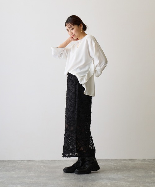 OWLSPALE（オールズペール）の「サイドフリルブラウス（シャツ/ブラウス・レディース・マスタード/ブラック/ホワイト・FREE）」の14枚目の写真