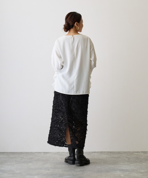 OWLSPALE（オールズペール）の「サイドフリルブラウス（シャツ/ブラウス・レディース・マスタード/ブラック/ホワイト・FREE）」の15枚目の写真