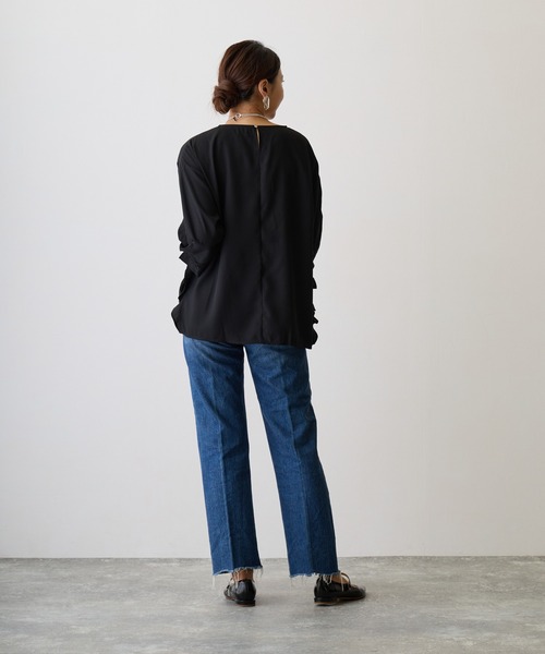 OWLSPALE（オールズペール）の「サイドフリルブラウス（シャツ/ブラウス・レディース・マスタード/ブラック/ホワイト・FREE）」の18枚目の写真