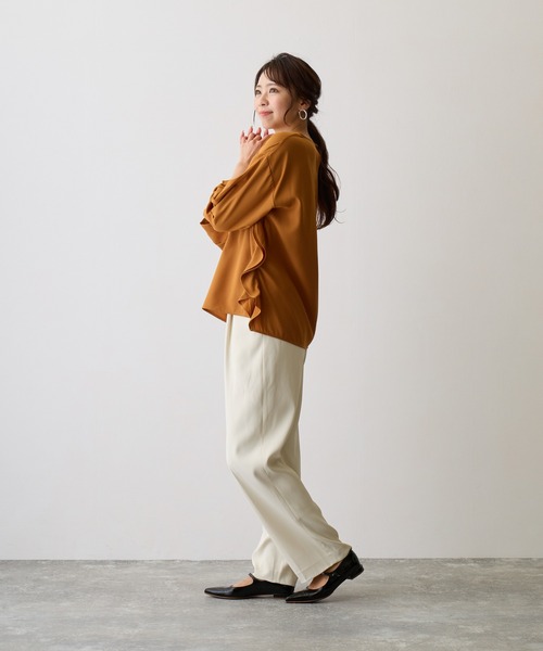 OWLSPALE（オールズペール）の「サイドフリルブラウス（シャツ/ブラウス・レディース・マスタード/ブラック/ホワイト・FREE）」の20枚目の写真