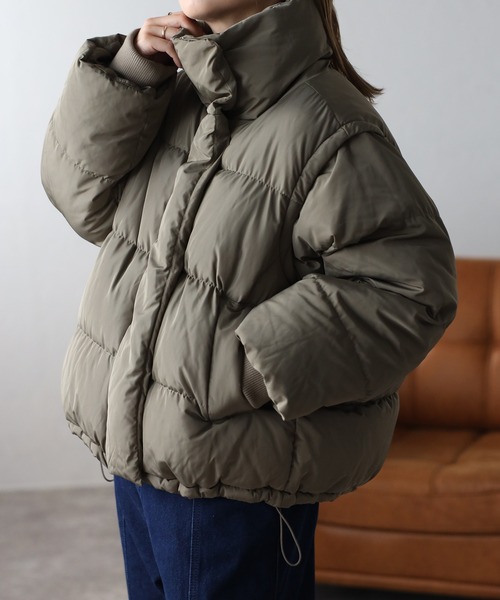 セール】BIGスタンドパディングブルゾン/2wayダウンベスト（ダウン