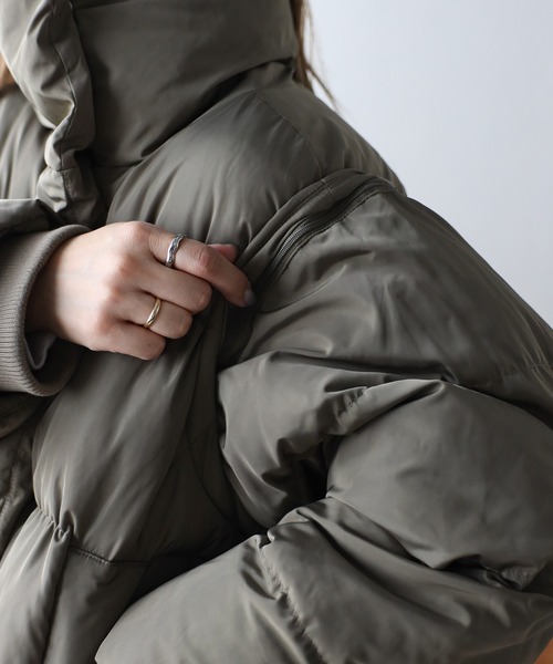 セール】BIGスタンドパディングブルゾン/2wayダウンベスト（ダウン