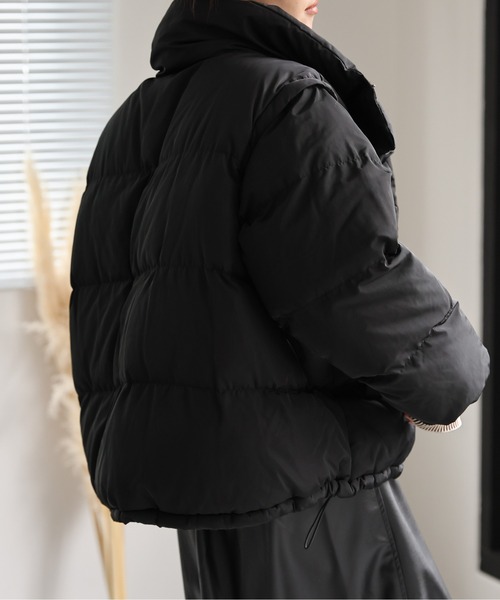 黒 ダウンベスト フレアシルエットＰaＤＤ 黒 ダウンベスト フレアシルエットPaDD