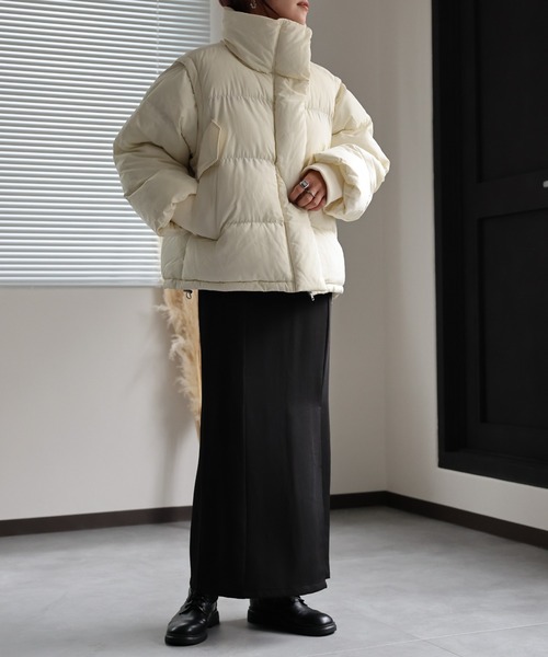 セール】BIGスタンドパディングブルゾン/2wayダウンベスト（ダウン