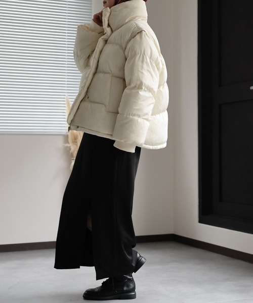 セール】BIGスタンドパディングブルゾン/2wayダウンベスト（ダウン