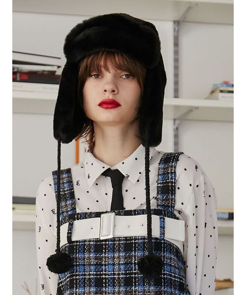 jouetie（ジュエティ）の「トラッパーファーハット（ハット・レディース・ブラック/オフホワイト・FREE）」の3枚目の写真