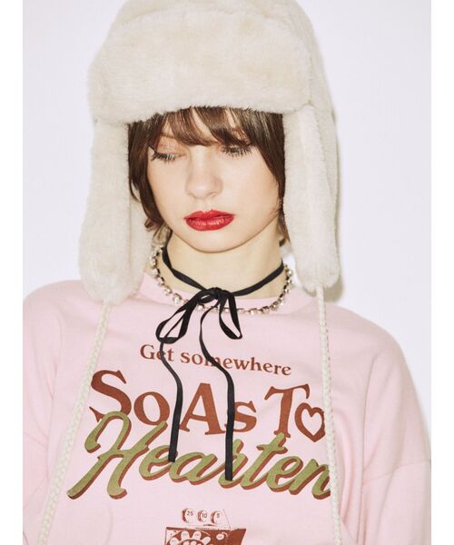 jouetie（ジュエティ）の「トラッパーファーハット（ハット・レディース・ブラック/オフホワイト・FREE）」の4枚目の写真