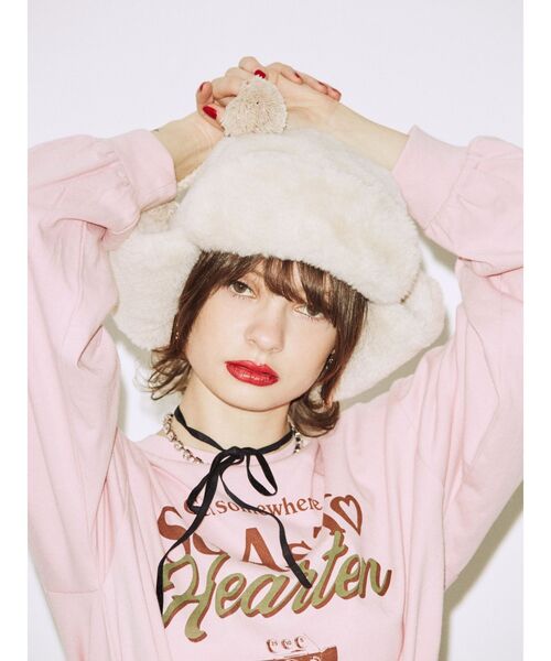 jouetie（ジュエティ）の「トラッパーファーハット（ハット・レディース・ブラック/オフホワイト・FREE）」の5枚目の写真