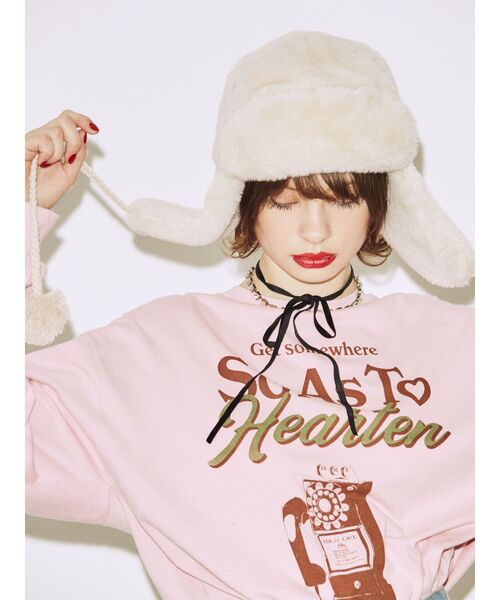 jouetie（ジュエティ）の「トラッパーファーハット（ハット・レディース・ブラック/オフホワイト・FREE）」の6枚目の写真