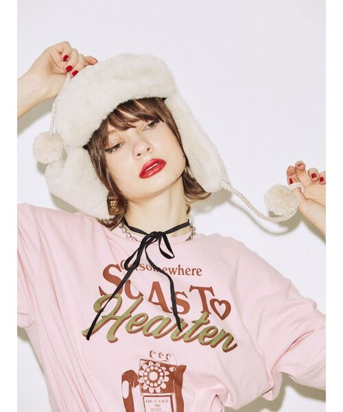 jouetie（ジュエティ）の「トラッパーファーハット（ハット・レディース・ブラック/オフホワイト・FREE）」の7枚目の写真