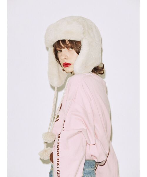 jouetie（ジュエティ）の「トラッパーファーハット（ハット・レディース・ブラック/オフホワイト・FREE）」の8枚目の写真