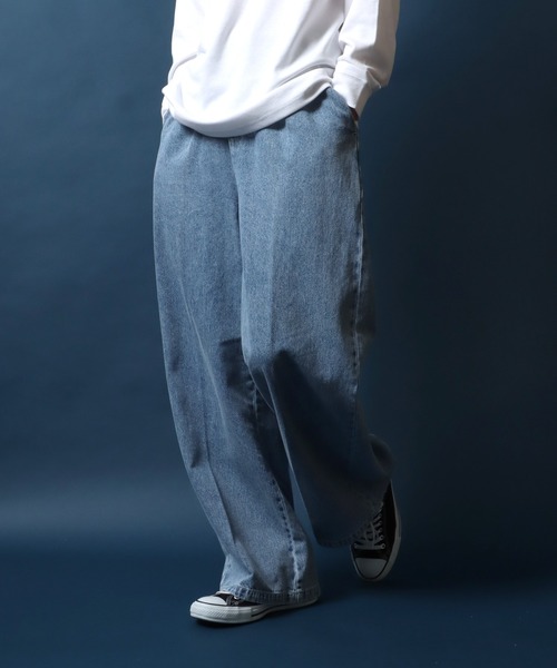 ANPAS（アンパス）の「Tuck Wide Denim Pants/別注 タック ワイドデニムパンツ ルーズデニム ジーンズ ボトムス メンズ レディース ユニセックス（デニムパンツ・メンズ・ブラック系その他/ブルー系その他/ブラック/サックスブルー/ブラック系その他2・S/M/L）」の8枚目の写真