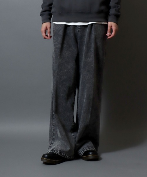 ANPAS（アンパス）の「Tuck Wide Denim Pants/別注 タック ワイドデニムパンツ ルーズデニム ジーンズ ボトムス メンズ レディース ユニセックス（デニムパンツ・メンズ・ブラック系その他/ブルー系その他/ブラック/サックスブルー/ブラック系その他2・S/M/L）」の13枚目の写真