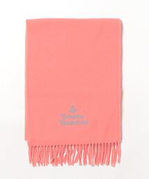 Vivienne Westwood（ヴィヴィアンウエストウッド）の「EMBROIDERED LOGO SCARF（マフラー・レディース・ピンク系）」