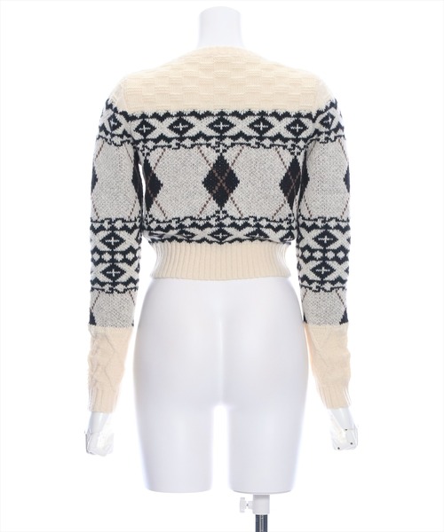 clear（クリア）の「ノルディック柄ショート丈ニットトップス（ニット