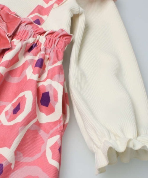 Caldia(カルディア)の「ジャンスカ風お花柄ワンピース(ワンピース・キッズ・ピンク/イエロー・120/140/110/100/130)」の7枚目の写真