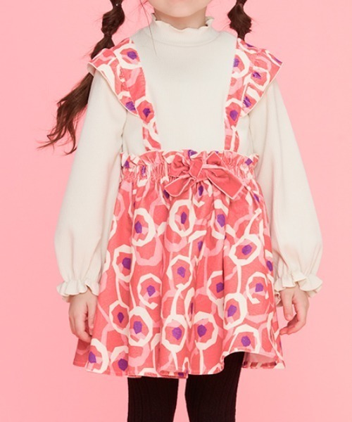 Caldia(カルディア)の「ジャンスカ風お花柄ワンピース(ワンピース・キッズ・ピンク/イエロー・120/140/110/100/130)」の9枚目の写真