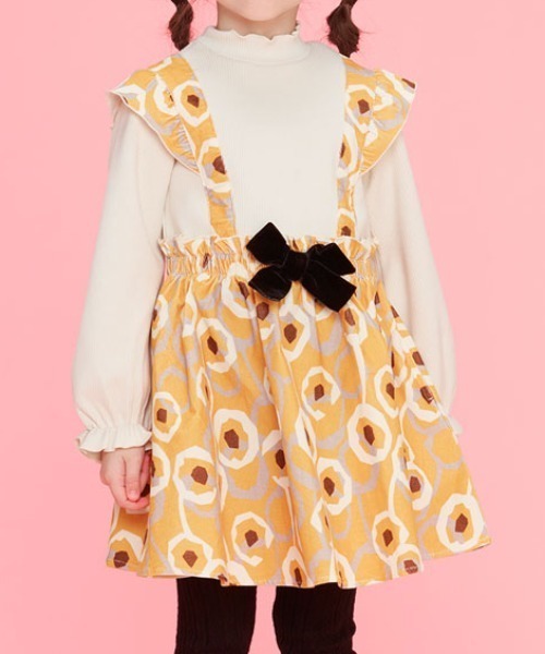 Caldia(カルディア)の「ジャンスカ風お花柄ワンピース(ワンピース・キッズ・ピンク/イエロー・120/140/110/100/130)」の11枚目の写真