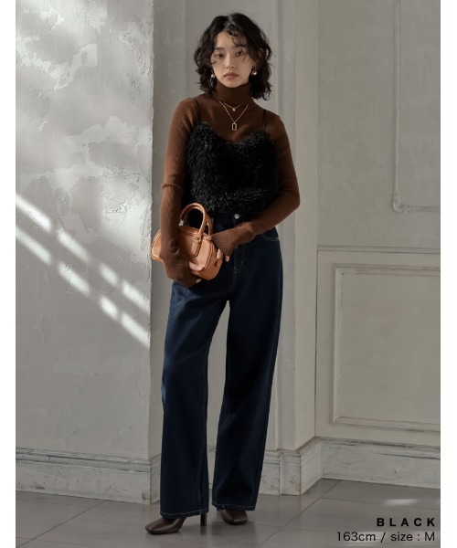 Re:EDIT（リエディ）の「[2025AW COLLECTION][累計販売枚数2.5万枚突破]チベットラムフェイクファービスチェ（キャミソール・レディース・グレー/アイボリー/ブラック/モカ/ブルー・MEDIUM/LARGE）」の22枚目の写真