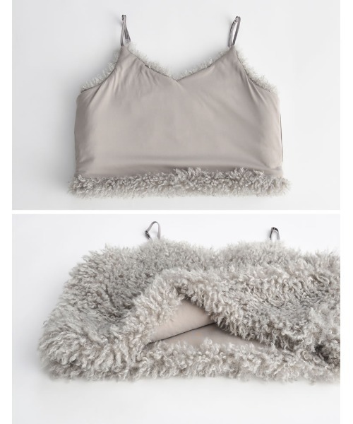 Re:EDIT（リエディ）の「[2025AW COLLECTION][累計販売枚数2.5万枚突破]チベットラムフェイクファービスチェ（キャミソール・レディース・グレー/アイボリー/ブラック/モカ/ブルー・MEDIUM/LARGE）」の21枚目の写真