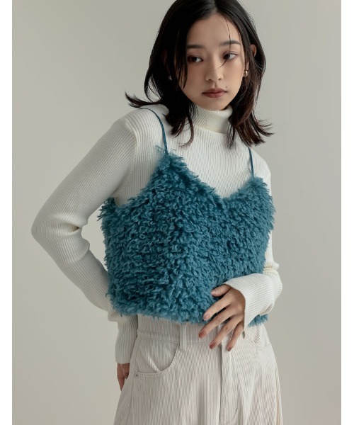 新品・タグ付き♡トロイメライ ファーコート ラム ラビット 定価59000円 訳あり】ファーコート 毛皮 ロング まだら模様 ラム フォックス