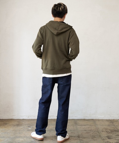 UNIIT(ユニット)の「裏ボアフルジップパーカー(パーカー・メンズ・杢グレー/チャコールグレー/オフホワイト/ライトグレー/カーキ/ネイビー・MEDIUM/LARGE/X-LARGE)」の10枚目の写真
