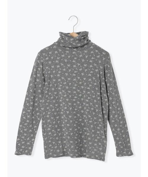 Samansa Mos2(サマンサ モスモス)の「【吸湿発熱】ベア天竺雪柄タートルネックカットソー(Tシャツ/カットソー・レディース・チャコールグレー/ベージュ/ラベンダー/キナリ・F)」の3枚目の写真