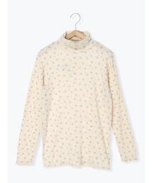 Samansa Mos2 | 【吸湿発熱】ベア天竺雪柄タートルネックカットソー(Tシャツ/カットソー)