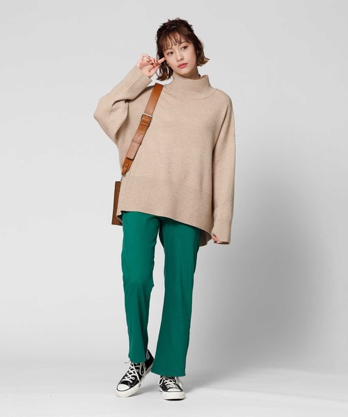 HONEYSUCKLE ROSE（ハニーサックルローズ）の「【HONEYSUCKLE ROSE】【キレイがつづくニット】マシュマロタッチハイネックニット（ニット/セーター・レディース・ブラック×ホワイト/ブラック/レッド/オフホワイト/ベージュ・L/M）」の19枚目の写真