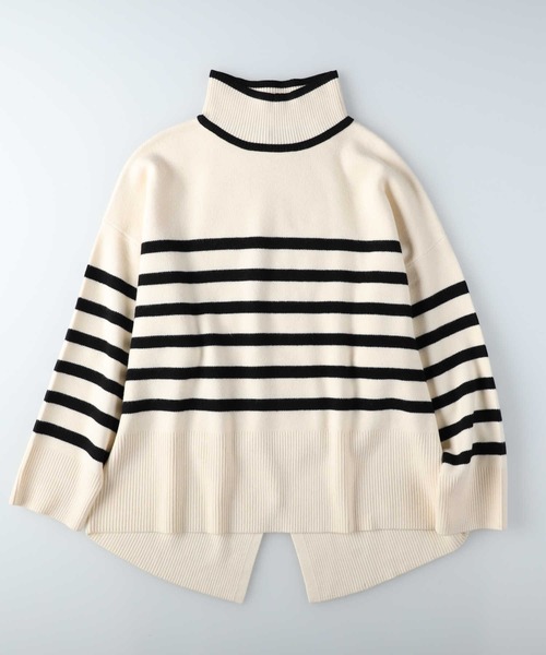 HONEYSUCKLE ROSE（ハニーサックルローズ）の「【HONEYSUCKLE ROSE】【キレイがつづくニット】マシュマロタッチハイネックニット（ニット/セーター・レディース・ブラック×ホワイト/ブラック/レッド/オフホワイト/ベージュ・L/M）」の13枚目の写真