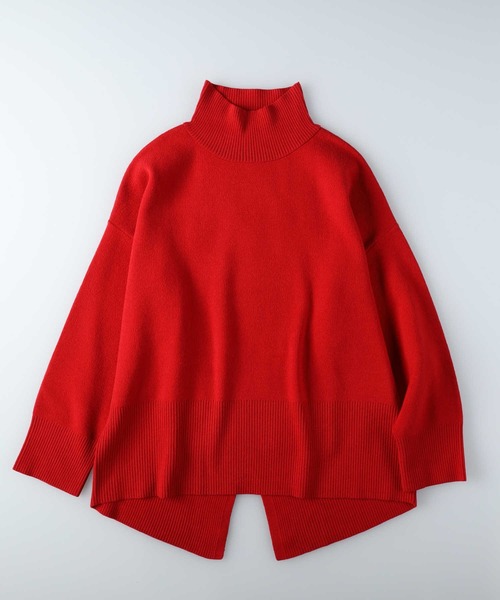 HONEYSUCKLE ROSE（ハニーサックルローズ）の「【HONEYSUCKLE ROSE】【キレイがつづくニット】マシュマロタッチハイネックニット（ニット/セーター・レディース・ブラック×ホワイト/ブラック/レッド/オフホワイト/ベージュ・L/M）」の10枚目の写真