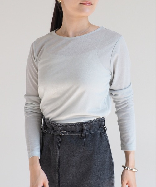 cepo（セポ）の「ラメクルーネックロンＴｅｅ（Tシャツ/カットソー・レディース・グレー/ブラック・M）」の19枚目の写真