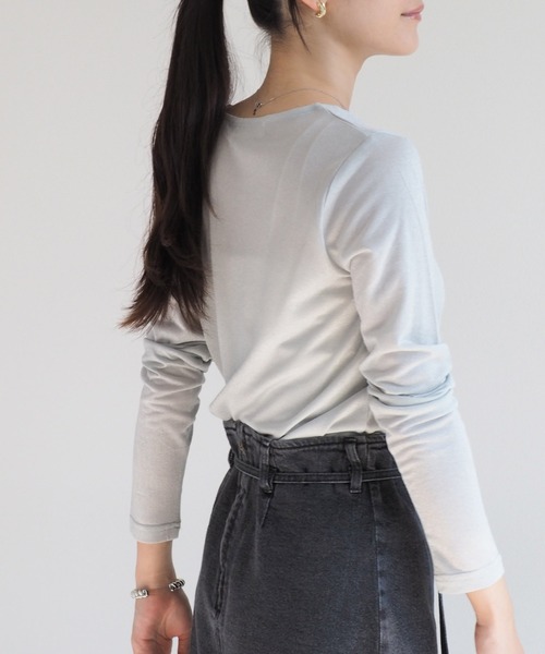 cepo（セポ）の「ラメクルーネックロンＴｅｅ（Tシャツ/カットソー・レディース・グレー/ブラック・M）」の17枚目の写真