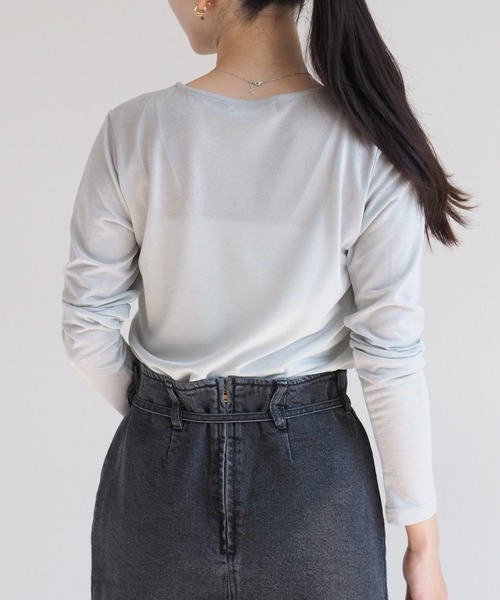 cepo（セポ）の「ラメクルーネックロンＴｅｅ（Tシャツ/カットソー・レディース・グレー/ブラック・M）」の18枚目の写真