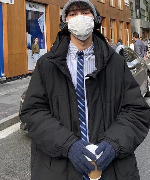 almo（アルモ）の「フード付き中綿ロングコート(NEZ)（ダウンジャケット/コート・レディース・ブラック/グリーン・FREE）」の5枚目の写真