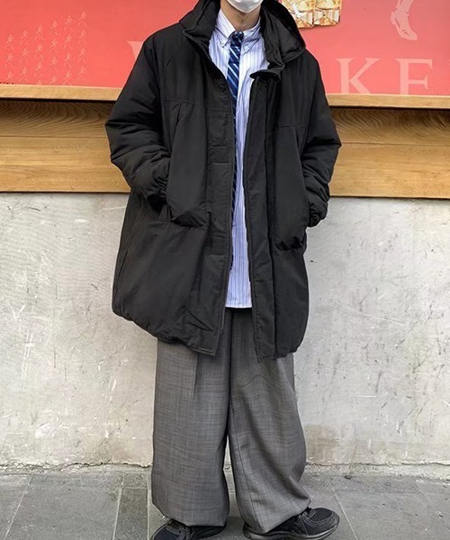 almo（アルモ）の「フード付き中綿ロングコート(NEZ)（ダウンジャケット/コート・レディース・ブラック/グリーン・FREE）」の11枚目の写真